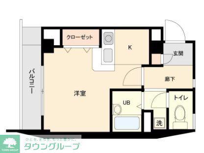 市川プラザ(ワンルーム/4階)の間取り写真