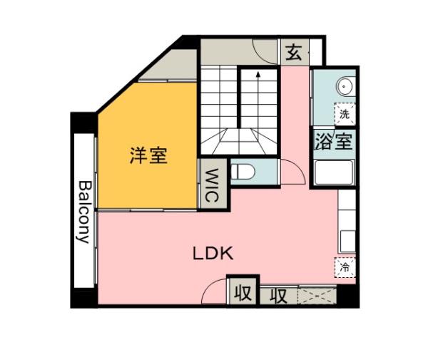石崎ビル(1LDK/4階)の間取り写真