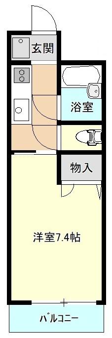 ジュネス敷島(1K/2階)の間取り写真