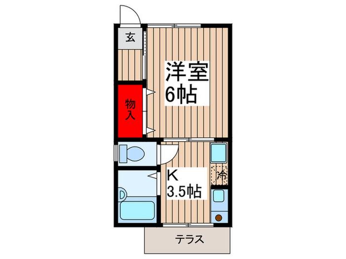 ホシハイム(1K/1階)の間取り写真