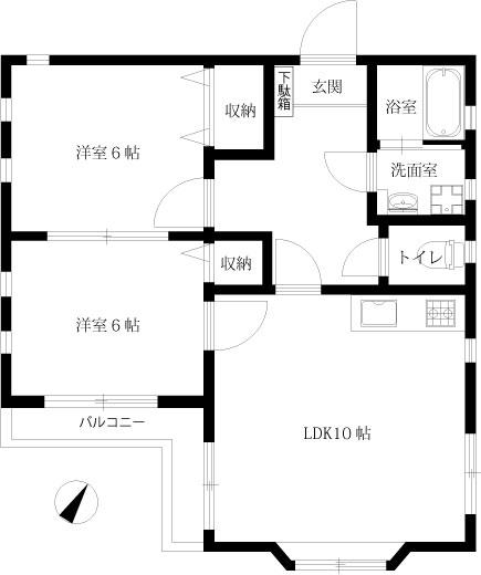 SHIN(2LDK/2階)の間取り写真