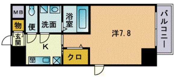 パルク博多駅南(1K/3階)の間取り写真
