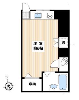 光陽荘(ワンルーム/1階)の間取り写真