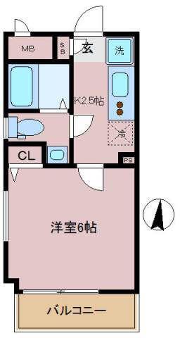 R FLAT(1K/3階)の間取り写真