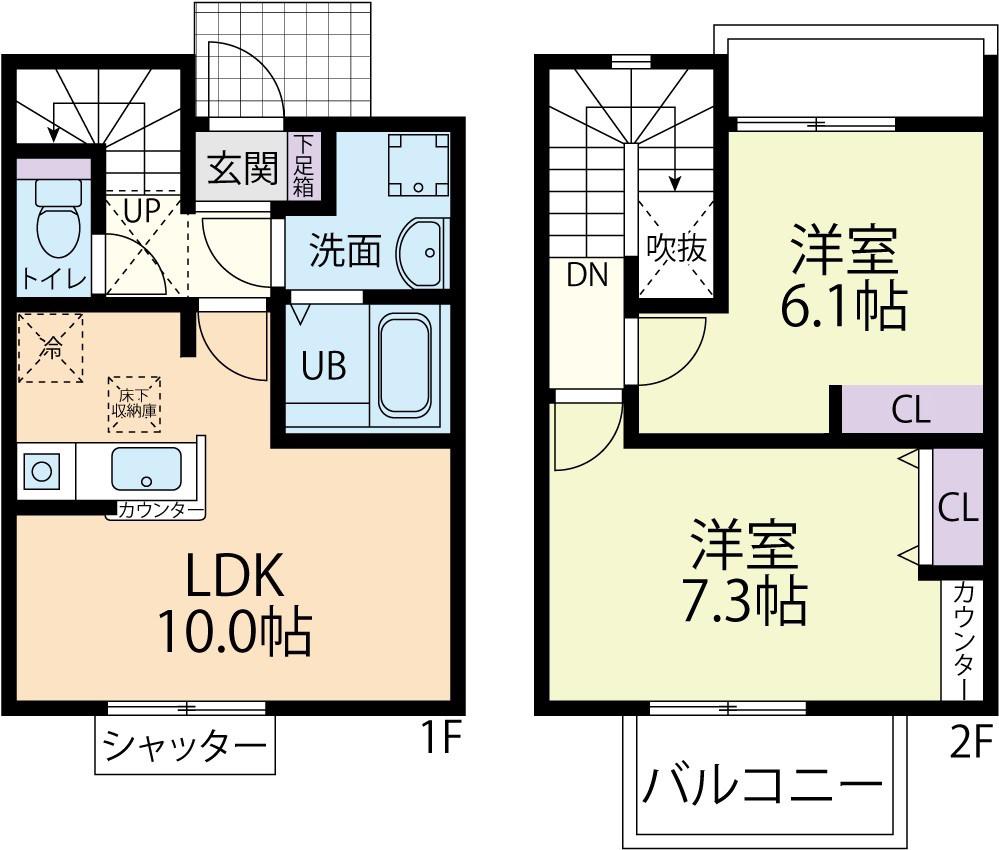 SAKURA TERRACE (2LDK/1階)の間取り写真