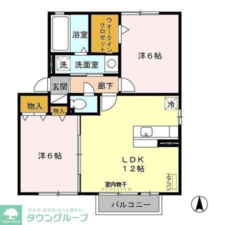 エーデルハイム(2LDK/2階)の間取り写真