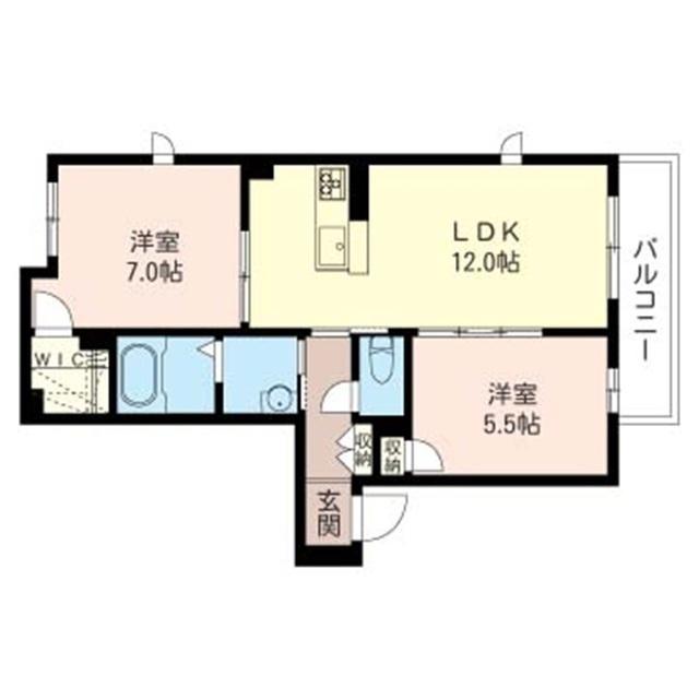 ホープSUNシャイン(2LDK/2階)の間取り写真