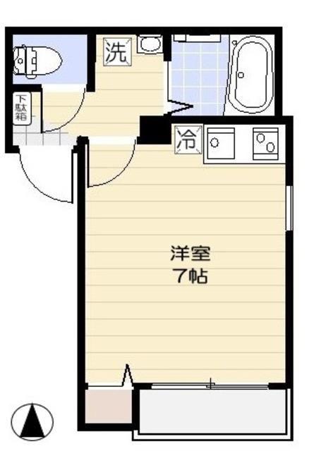 リッツ浅草(ワンルーム/1階)の間取り写真