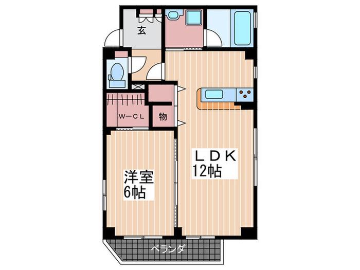 森元ビル(1LDK/2階)の間取り写真