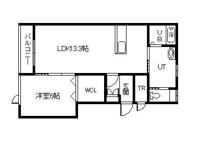 PRIMEVERE II(1LDK/1階)の間取り写真