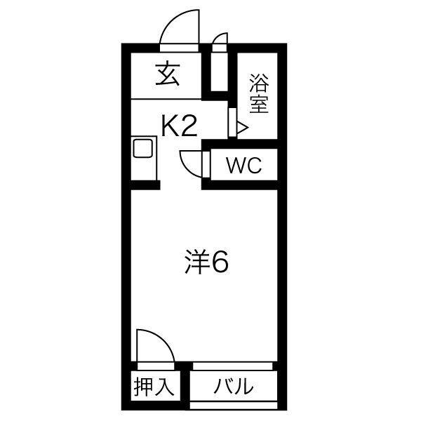 LOVE WING白鳥(1K/3階)の間取り写真