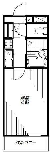 マンション恵(1K/3階)の間取り写真
