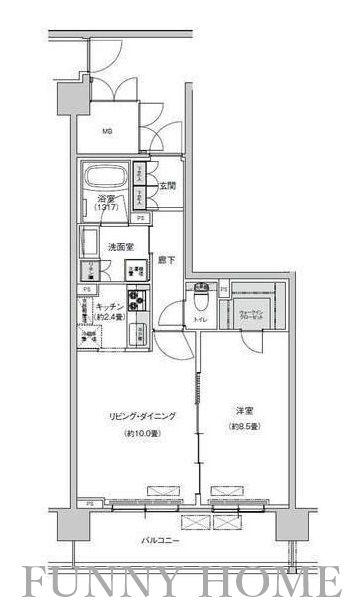 リージア経堂テラスガーデン(1LDK/3階)の間取り写真