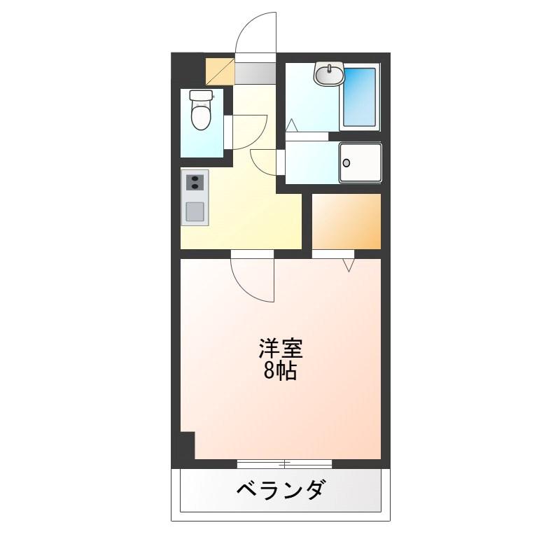ウエストフレーズ(1K/3階)の間取り写真