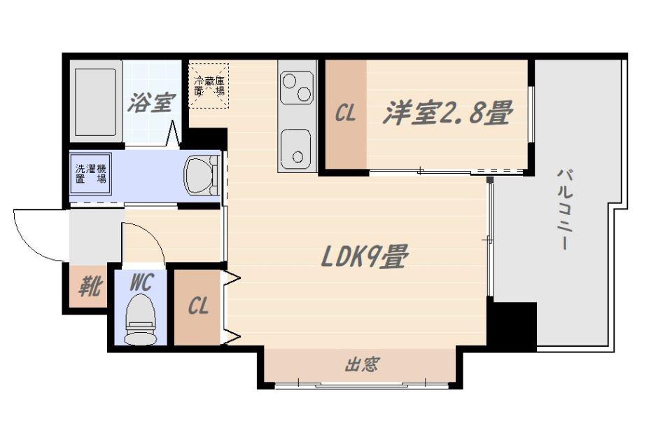 ガーデンクロス上之園(1LDK/7階)の間取り写真