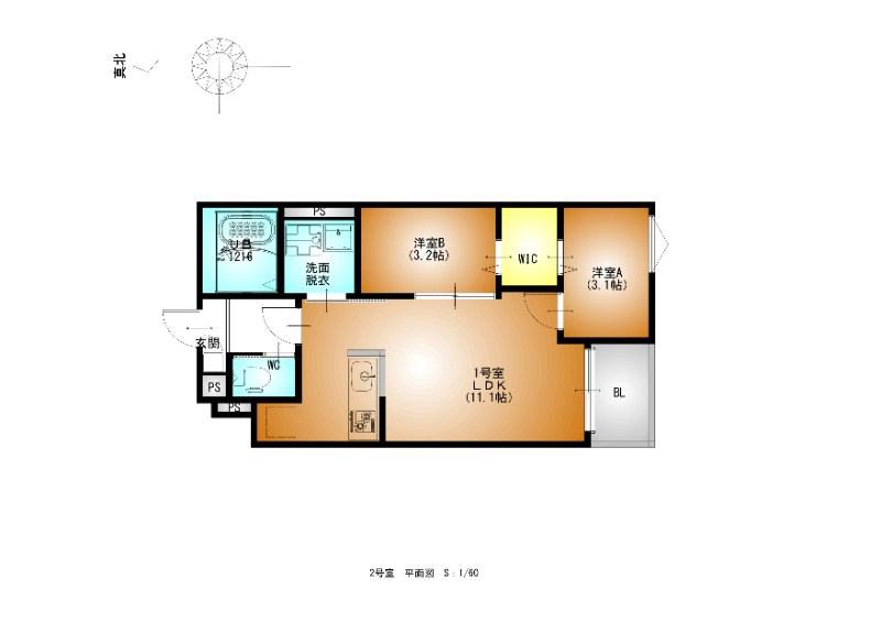 REGALEST草薙町(2LDK/2階)の間取り写真