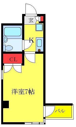ディアグレース(1K/4階)の間取り写真