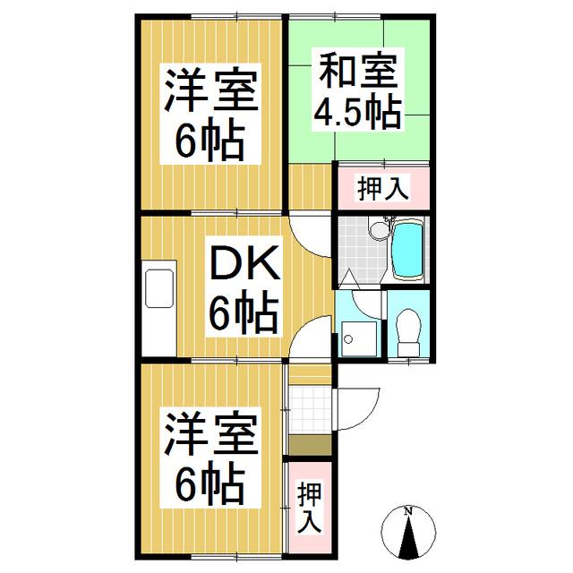 コーポ山崎(3DK/2階)の間取り写真