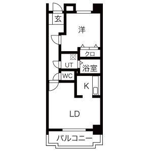 レスポワールIII(1LDK/2階)の間取り写真