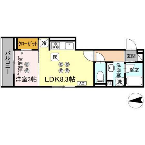 CASA PINO(1LDK/1階)の間取り写真