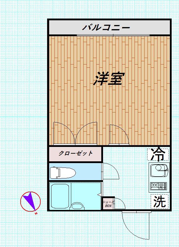 コンフォート祐天寺(1K/2階)の間取り写真