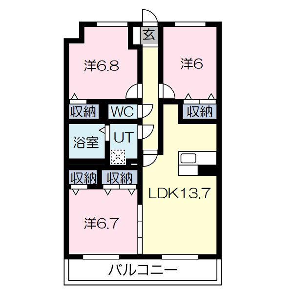 グランフォレストG(3LDK/3階)の間取り写真