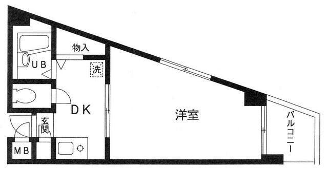 第12笠原ビル(1DK/2階)の間取り写真