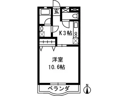 グランシャリオ(1K/3階)の間取り写真