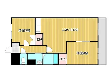フラワー2番館(2LDK/2階)の間取り写真