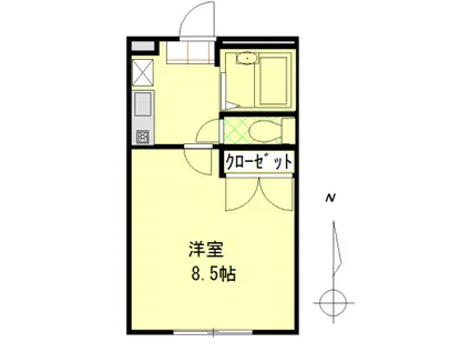 ハレクラニII(1K/1階)の間取り写真