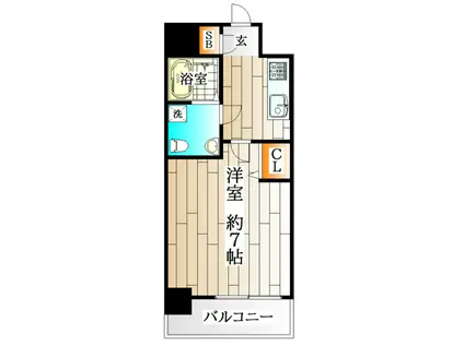 セレニテ神戸西クレア(1K/3階)の間取り写真
