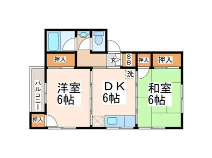 メゾン・セイ(2DK/2階)の間取り写真