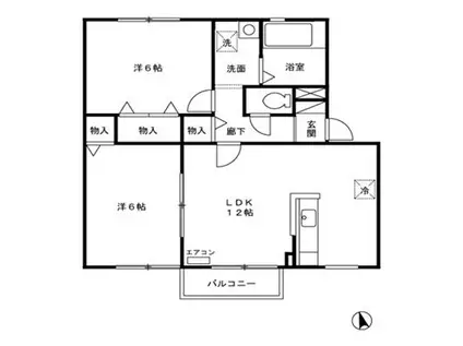 リビングタウン東通IID(2LDK/2階)の間取り写真