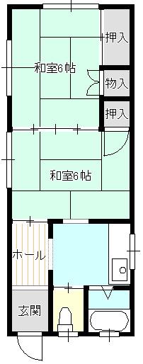 中屋敷荘(2K/2階)の間取り写真