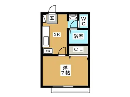 プルミエ(1K/2階)の間取り写真