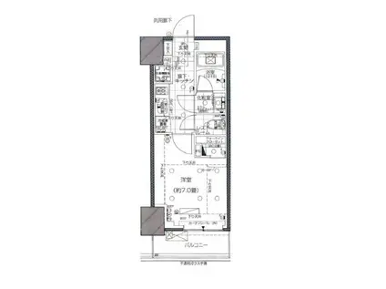 ピアース赤坂(1K/2階)の間取り写真