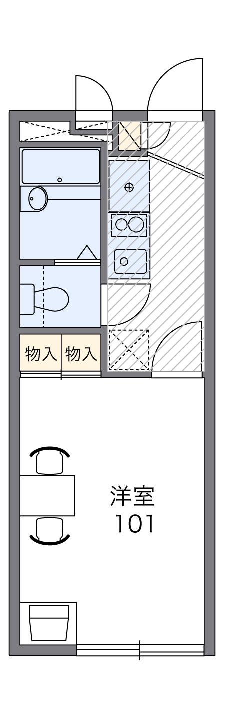 西武池袋線 ひばりケ丘駅(東京) 徒歩5分 2階建 築21年(1K/1階)の間取り写真