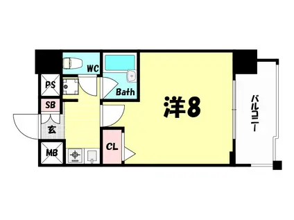 ラナップスクエア三宮プライム(1K/7階)の間取り写真