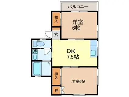 セジュール松野(2DK/1階)の間取り写真