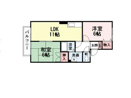 セジュール高松(2LDK/1階)の間取り写真