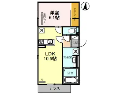 ソレアード大塚(1LDK/1階)の間取り写真