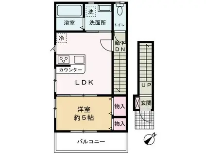 YKアパート(1LDK/2階)の間取り写真