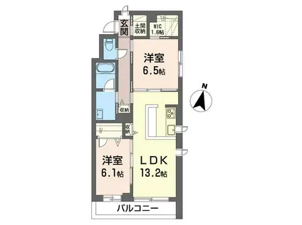 ハピネスルーム美園(2LDK/2階)の間取り写真