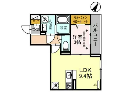 メゾン鶴丸(1LDK/3階)の間取り写真