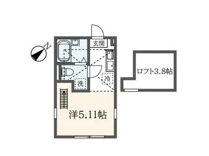 ソレイユコート横浜(ワンルーム/1階)の間取り写真