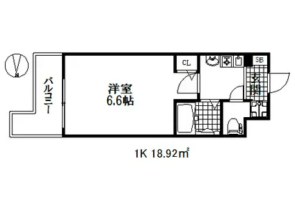 エステムコート新神戸エリタージュ(1K/5階)の間取り写真