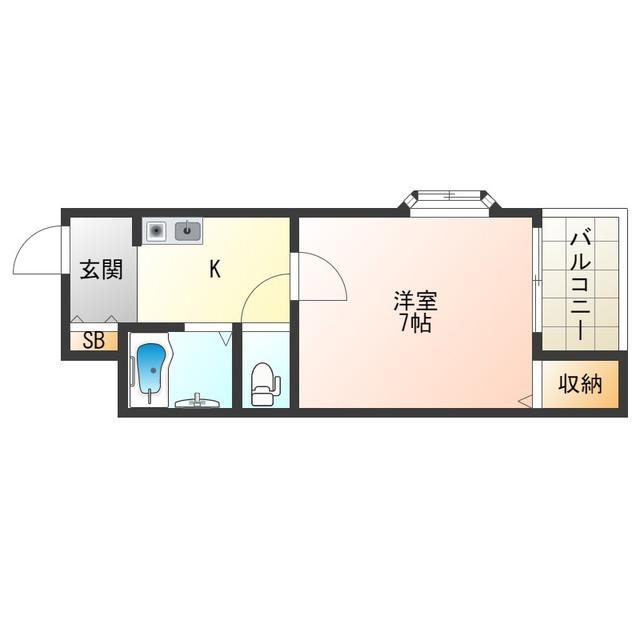 ジュンズ高見(1K/3階)の間取り写真