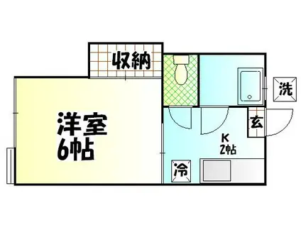 今井ハイツA(1K/2階)の間取り写真