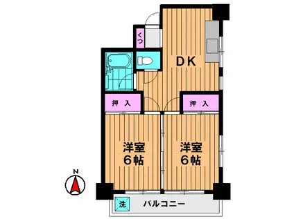 オリエンタルマンション(2DK/3階)の間取り写真