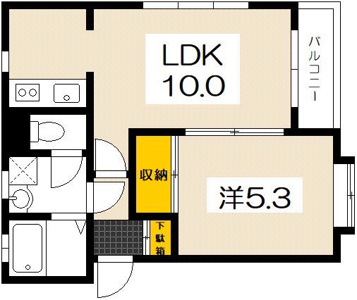 パークハイム佐方(1LDK/3階)の間取り写真